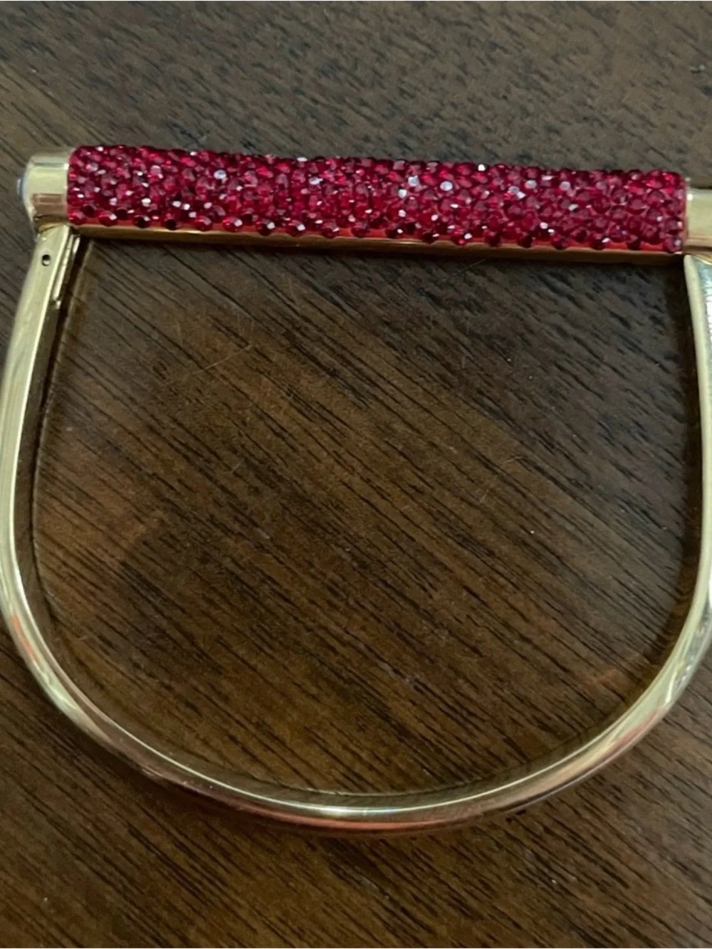 henri bendel Gold-Tone Bracelet with Red Crystal Bar
